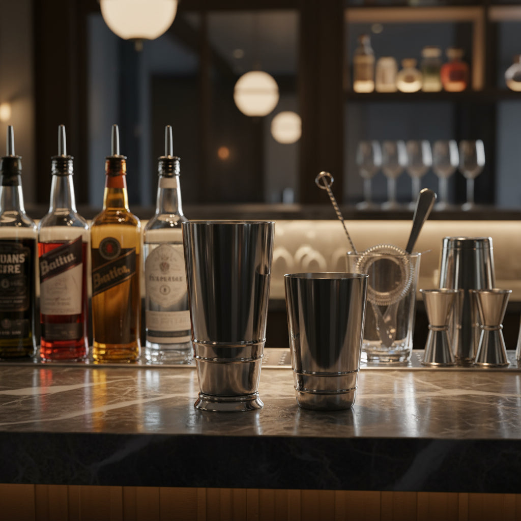 Barfly Stainless Steel Weighted Shaker Set 28 oz. & 18 oz. M37125