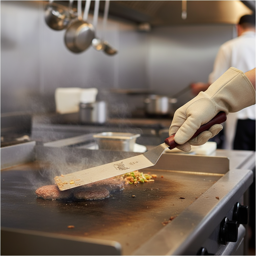 superior-equipment-supply - Mercer Tool - Mercer Culinary Japanese Stainless Steel Square Edge 8" x 3" Blade Hell's Handle Turner