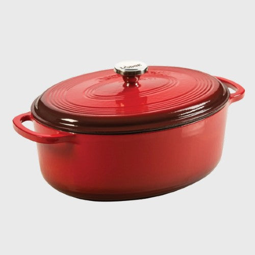Lodge Porcelain Enameled Cast Iron Oval Dutch Oven Qt