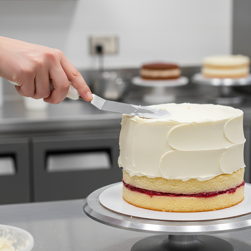 Winco Offset Baking Spatula w/ White Handle 6.5" TWPO-7