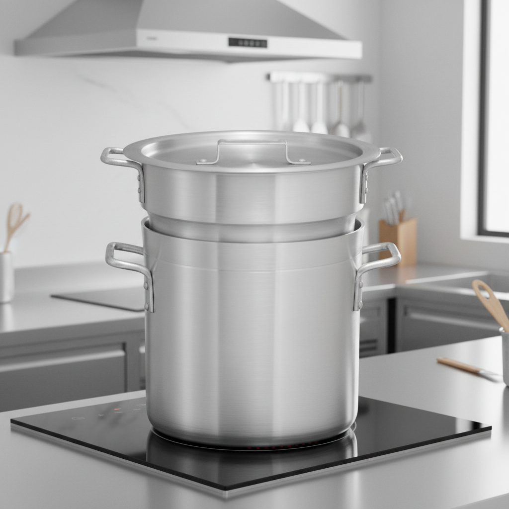 Winco Double Boiler with Cover 8 Qt. SSDB-8