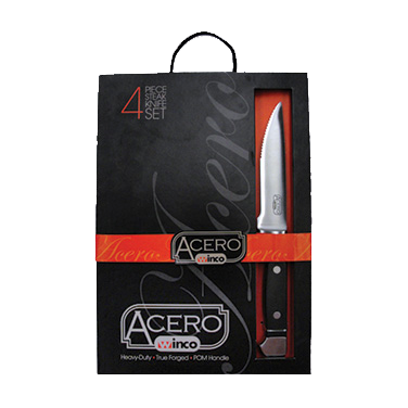 Steak Knife 5" Blade Steak Knife Acero 5" Heavy Duty Stainless Steel Blade with POM Handle 11" O.A.L. - One Dozen