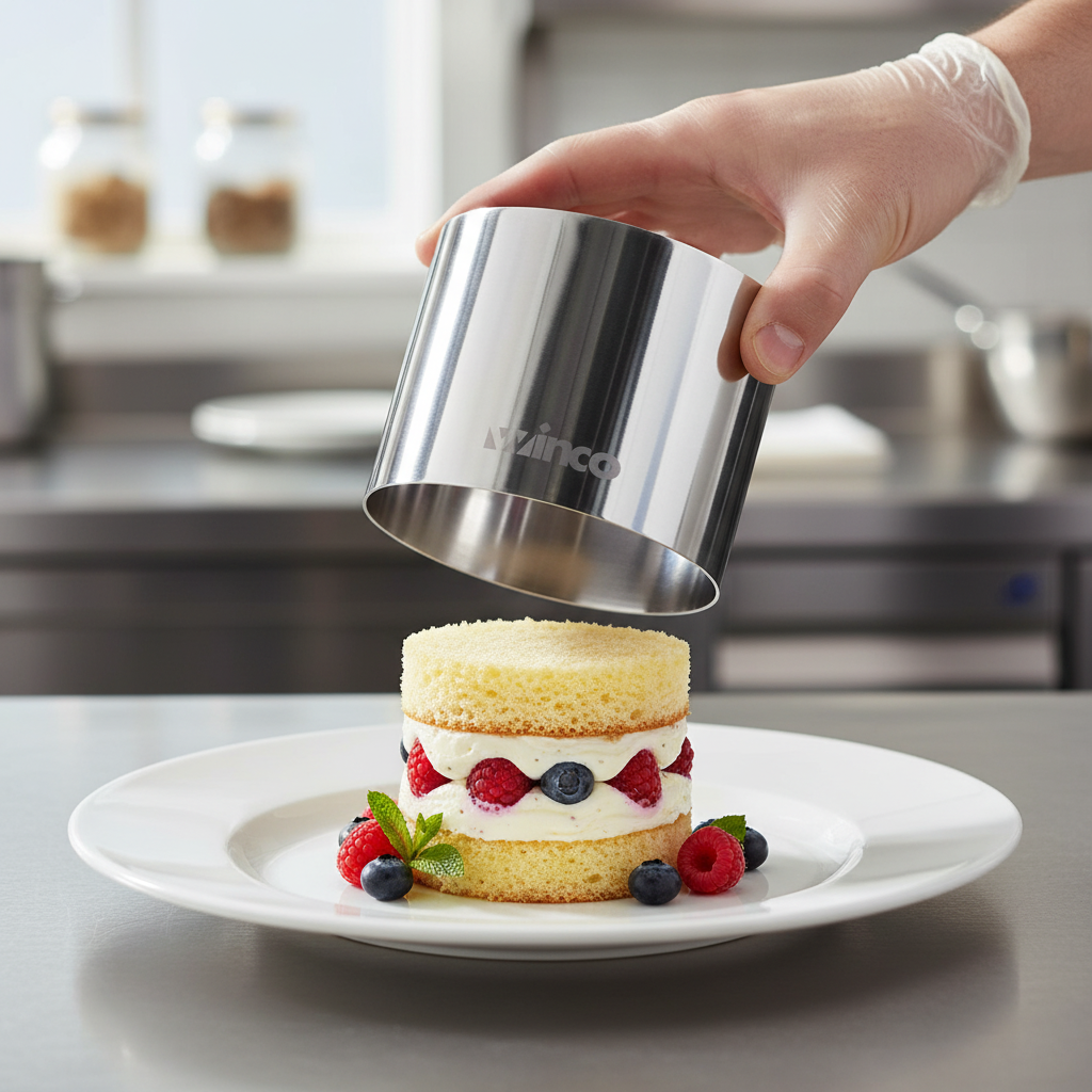 Winco Pastry Mold Round Stainless Steel 2" x 1.75" SPM-21R