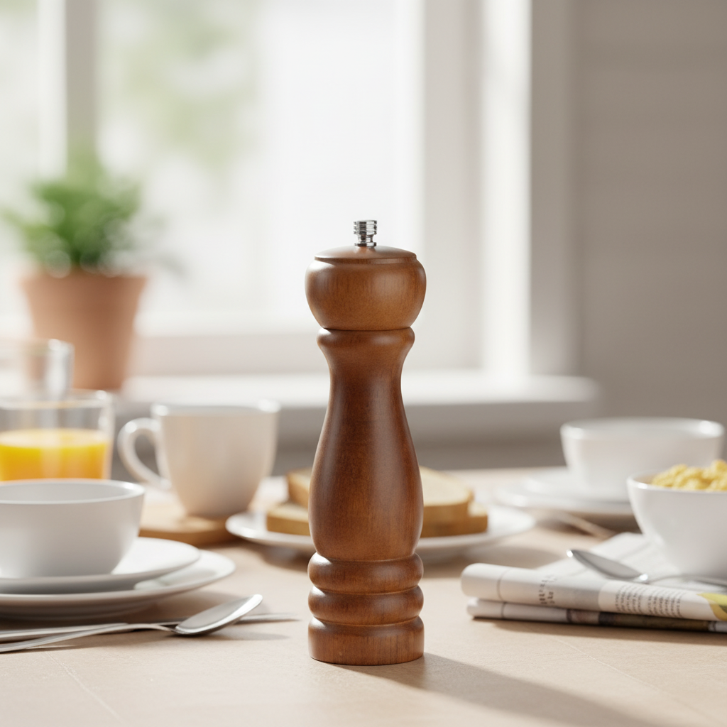 Winco Pepper Mill Zinc Alloy Grinder & Rubberwood 8"H WPM-08