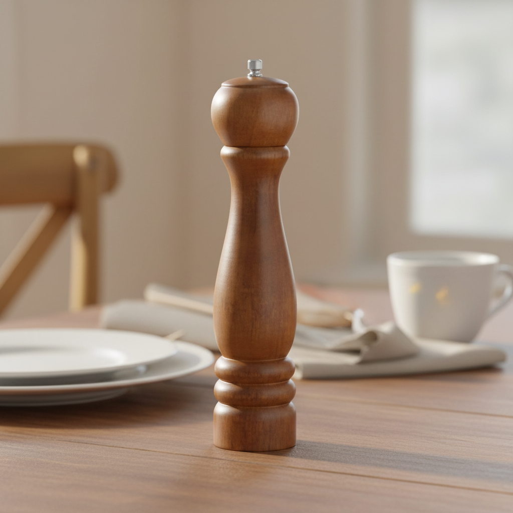 Winco Pepper Mill Zinc Alloy Grinder & Rubberwood 12"H WPM-12