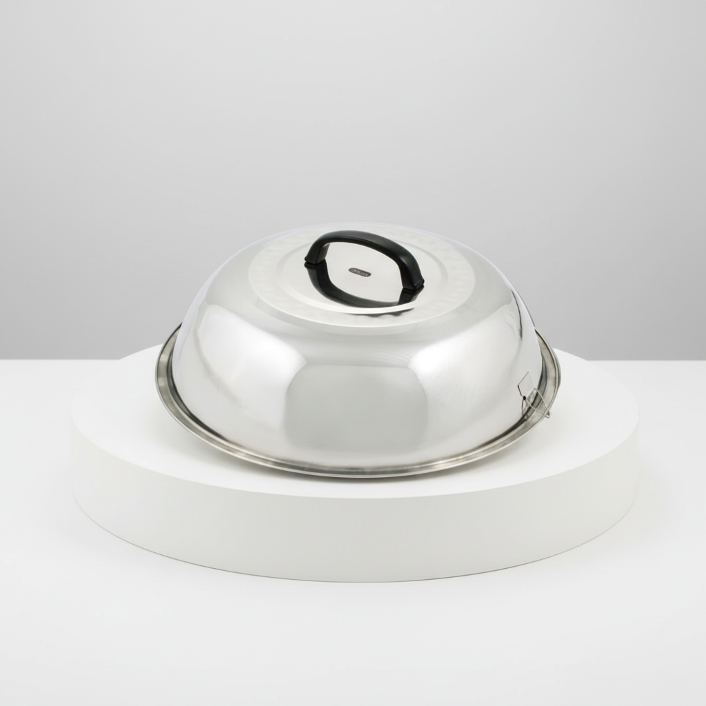 Winco Wok Cover with Handle Stainless Steel Mirror Finish 15.3" WKCS-15