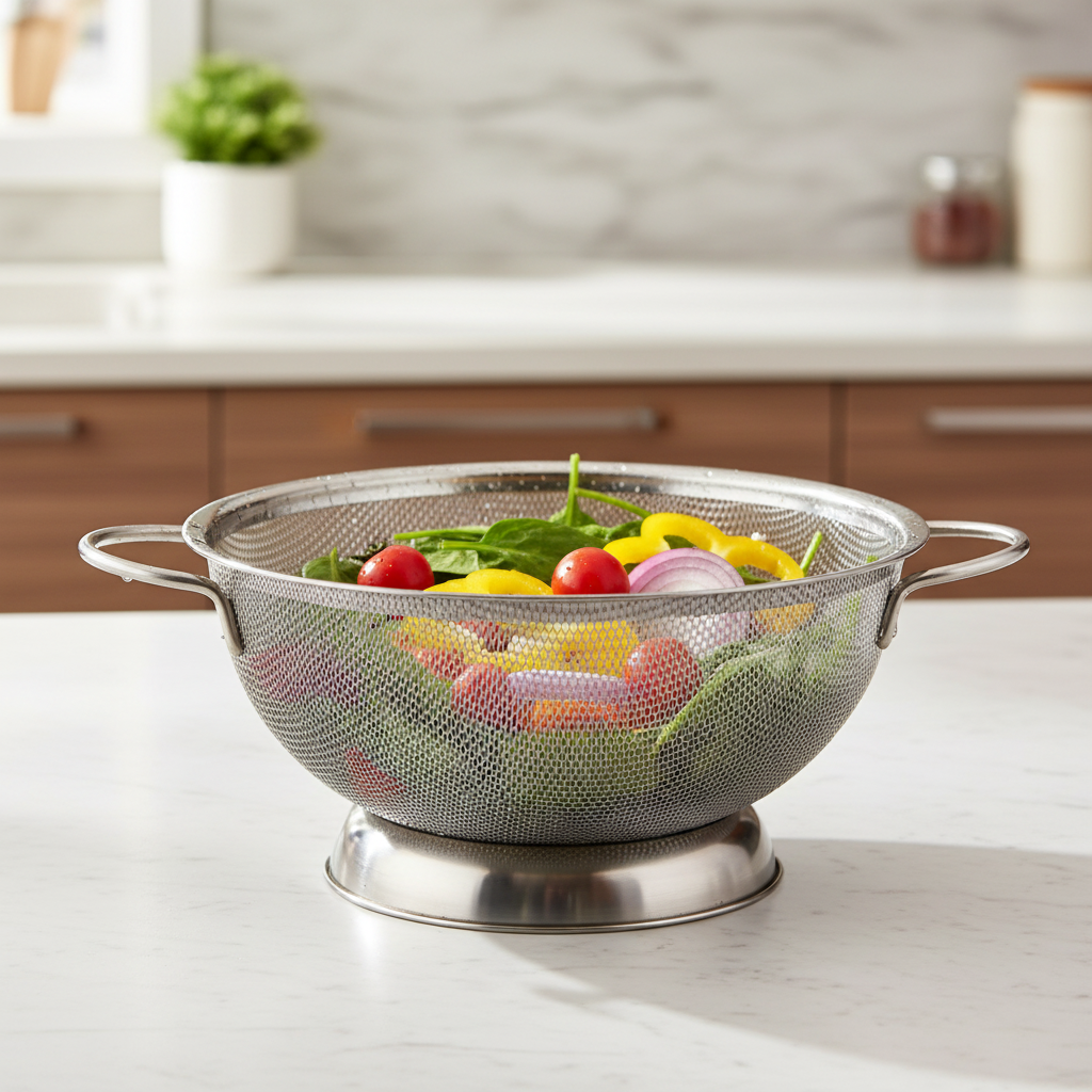 Harold Imports Perforated Colander 10" 3 Qt. Silver Stainless Steel 30002