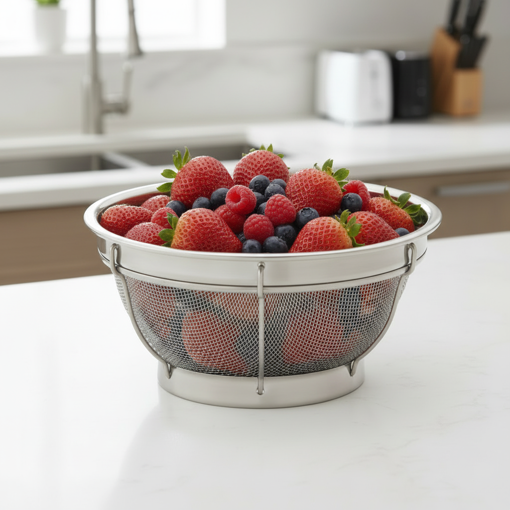 Harold Imports Mesh Colander 8" Silver Stainless Steel 30006