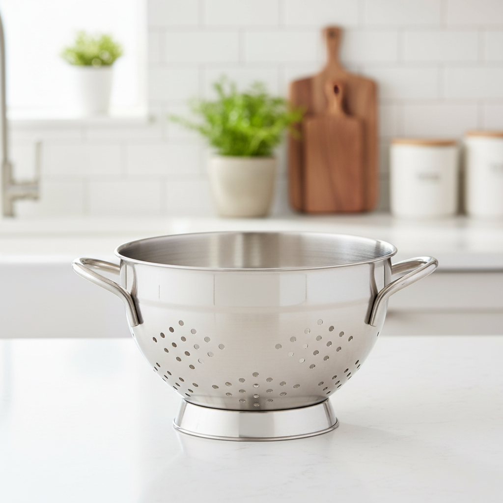 Harold Imports Colander 2 Qt 10.25" x 7.5" x 4.875" Silver Stainless Steel 48010