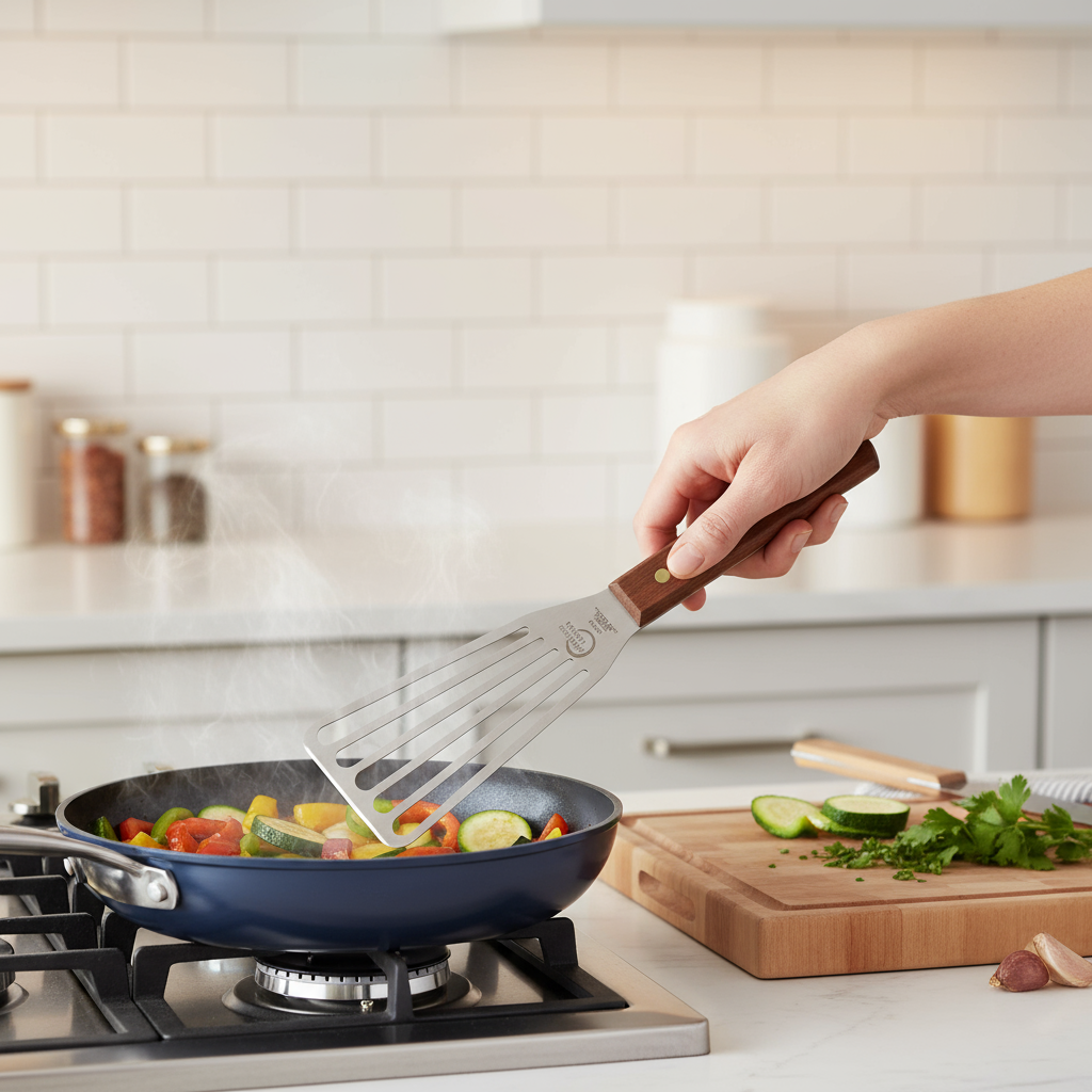 superior-equipment-supply - Mercer Tool - Mercer Culinary Japanese Stainless Steel 6" x 3" Blade Fish Turner With Rosewood Handle