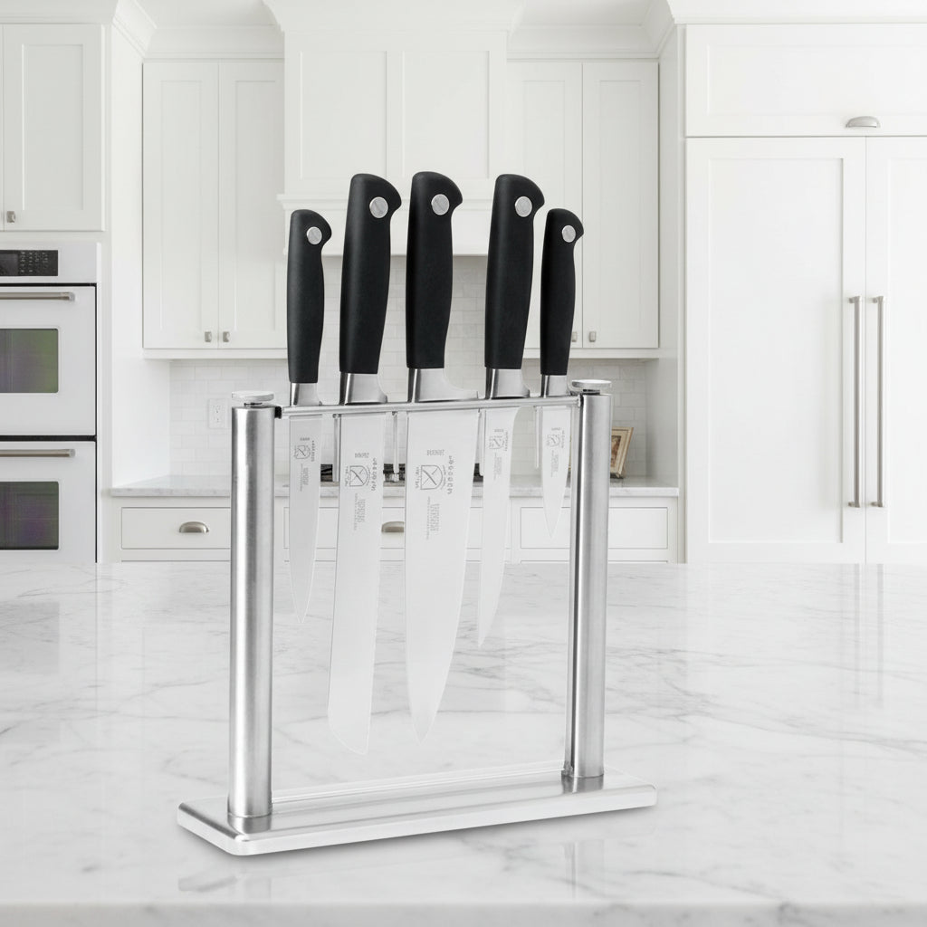 Mercer Genesis® Stainless And Tempered Glass 6 Pc. Knife Block Set M20000