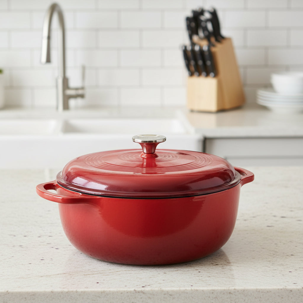 Lodge Cast Iron Dutch Oven Red 6 Qt. EC6D43