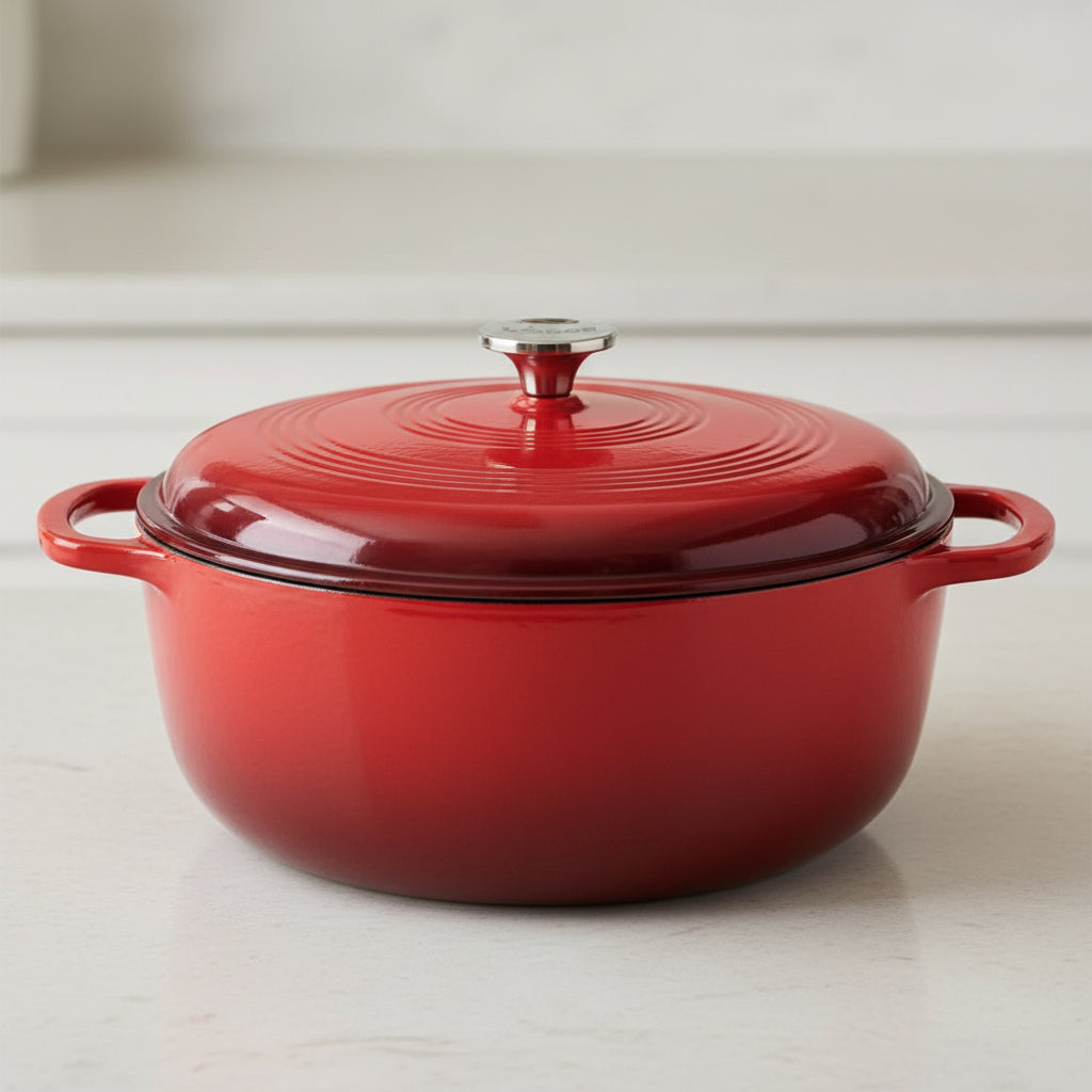 Lodge Cast Iron Dutch Oven Red 7.5 Qt. EC7D43
