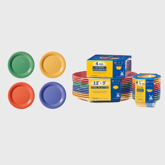 GET Enterprise Diamond Mardi Gras™ Plate 6.5" Melamine Pack of 4 Colors SP-NP-6-MIX - 12/Pack