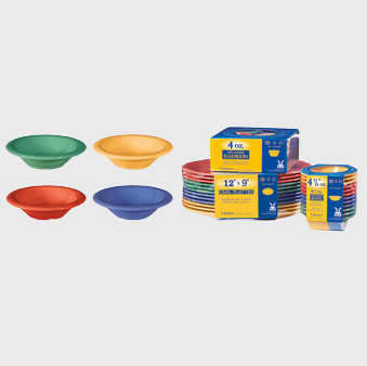 GET Enterprise Diamond Mardi Gras™ Bowl 4.5 oz. Melamine Pack of 4 Colors SP-B-454-MIX