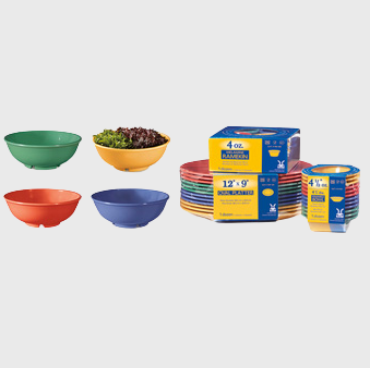 GET Enterprise Diamond Mardi Gras™ Bowl 24 oz. Melamine Pack of 4 Colors SP-B-24-MIX