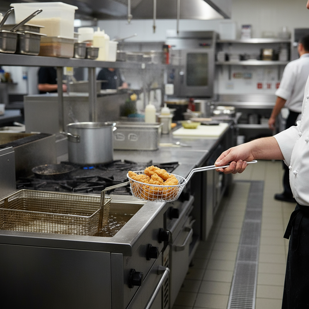 Winco Breading Basket White Plastic Coating 8" x 3" MSBW-08