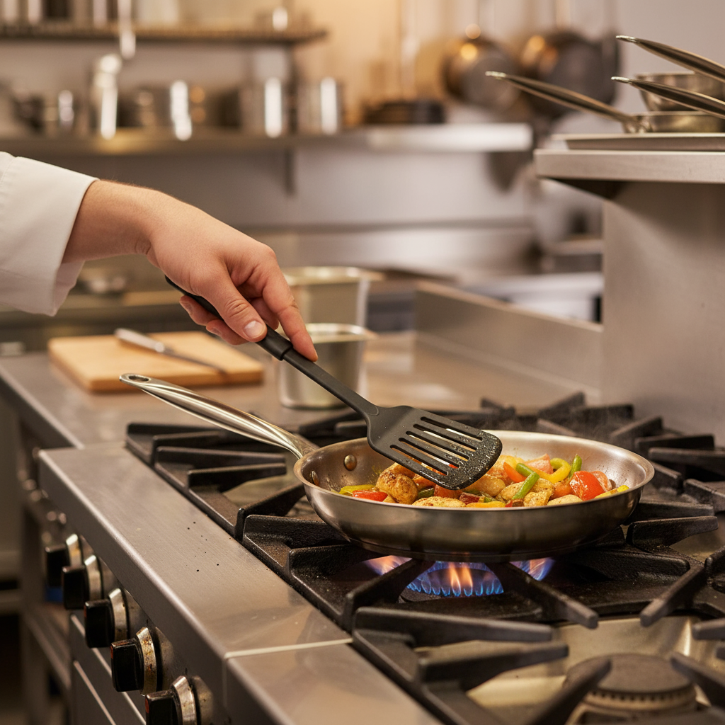 Winco Spatula Slotted Black Nylon 12.8" NC-WS