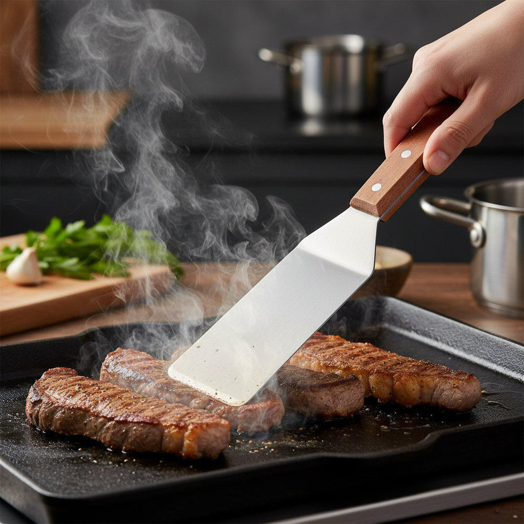 Winco Wood Handle Turner 8.25" x 2.8" TN249