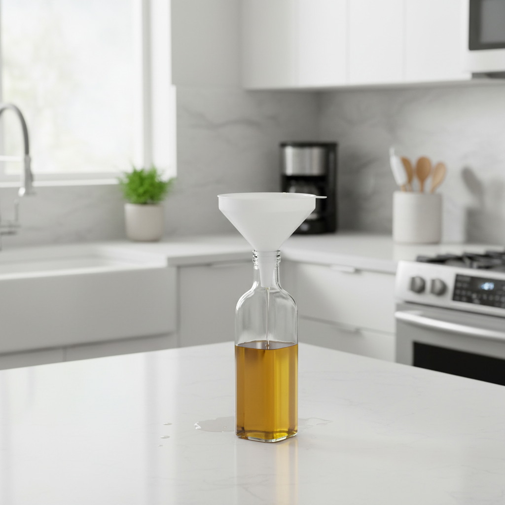 Winco White Plastic Funnel 16 oz. 5.25" Diameter PF-16