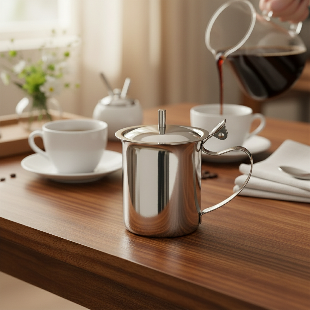 Winco Server w/ Cover & Knob Stainless Steel 10 oz. SCT-10