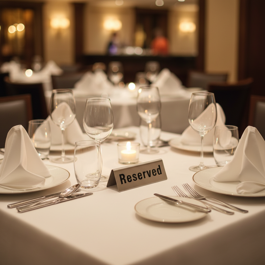 Winco Sign "Reserved" Stainless Steel 4.75" x 1.75" RVS-4