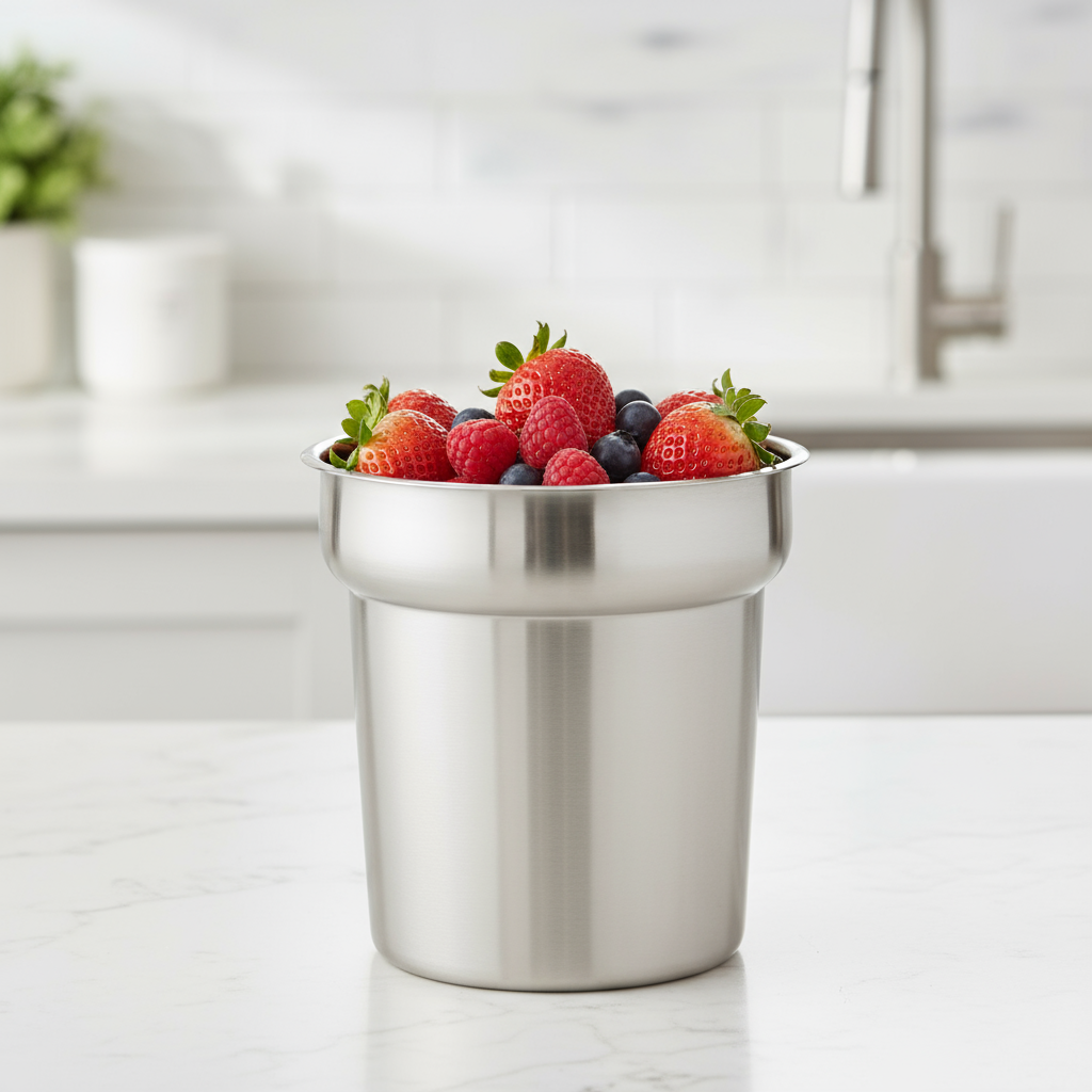 Winco Stainless Steel Inset Round 4 Qt. Heavy Weight INS-4.0