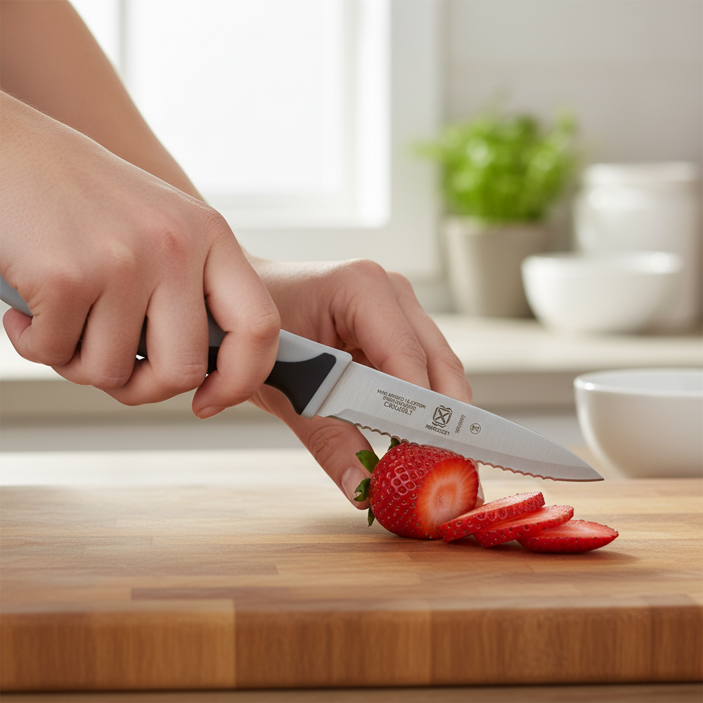 Mercer Millennia® Japanese Steel Slim Serrated Paring Knife Gray 3" M19901P