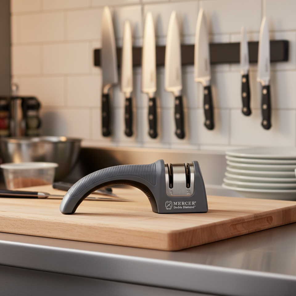 superior-equipment-supply - Mercer Tool - Mercer Culinary Double Diamond Two Stage Manual Knife Sharpener