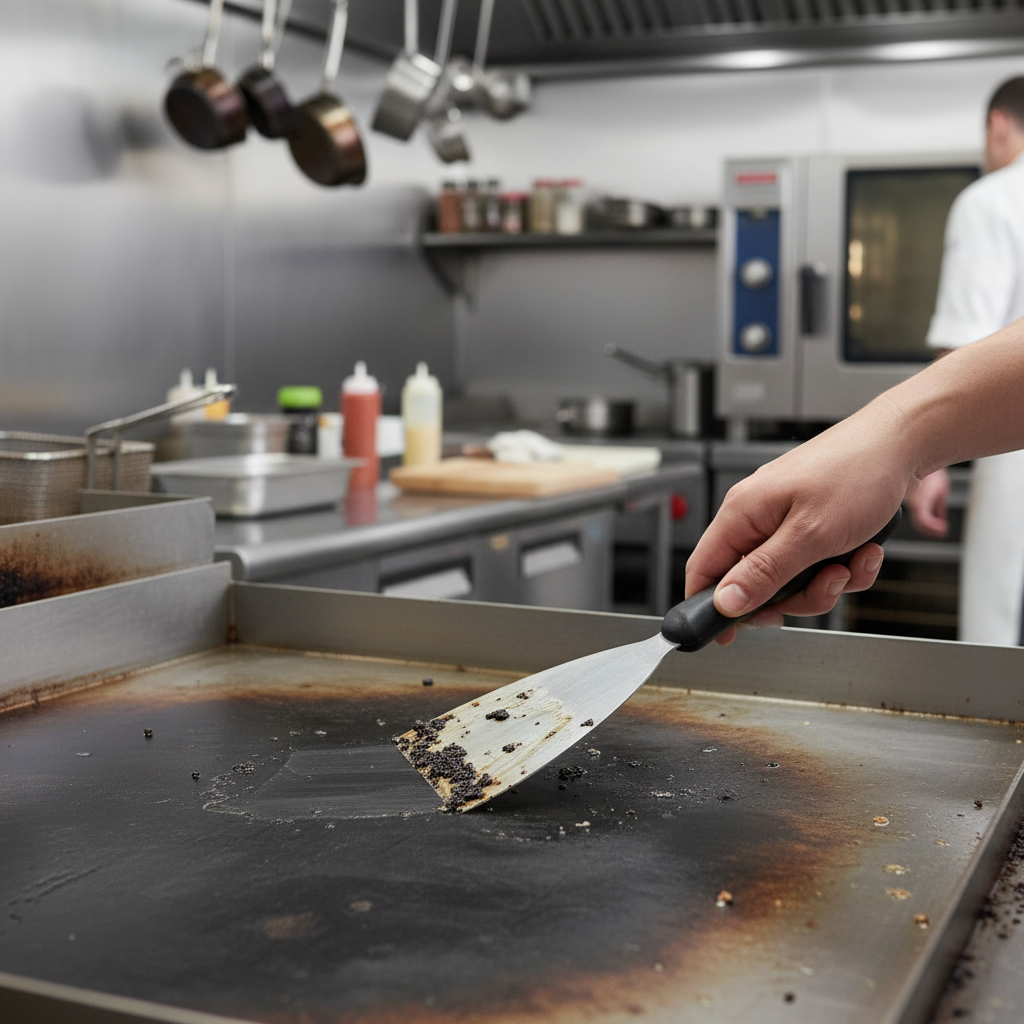 Winco Scraper 4.8" x 4" w/ Black PP Handle TKP-40