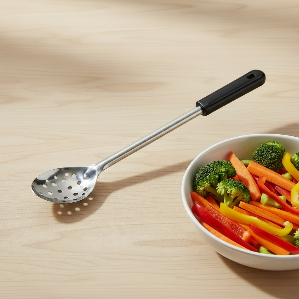 superior-equipment-supply - Winco - Basting Spoon 15" Stainless Steel Perforated With Bakelite Handle