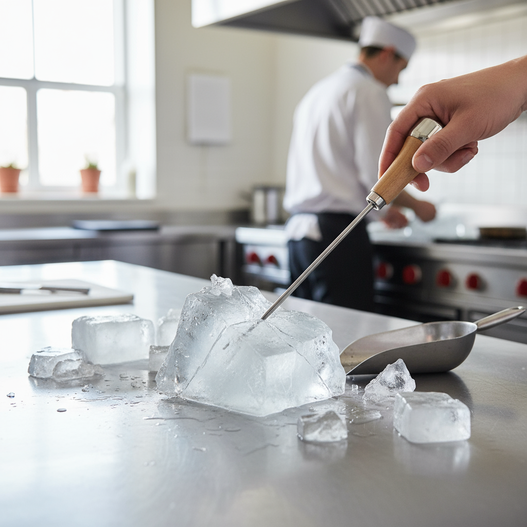 Winco Ice Pick Nickeled Steel with Wood Handle 9"L ICH-1