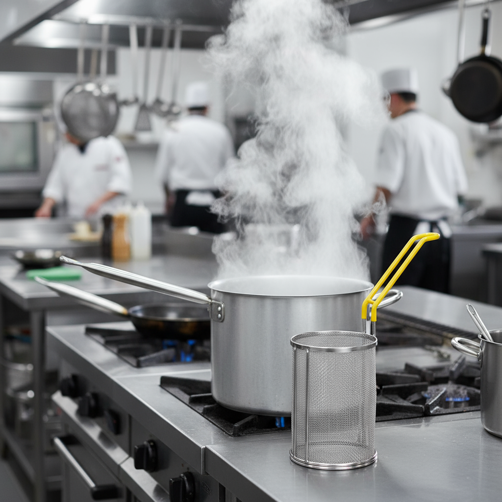 Winco Connoisseur Pasta Boil Basket Small 5" x 7" MPF-57