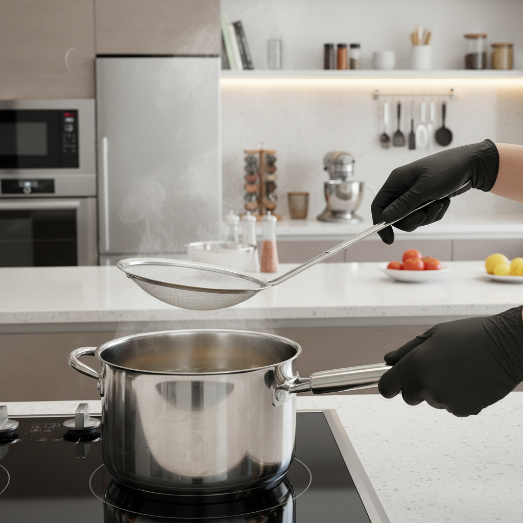 Winco Skimmer Coarse Single Mesh Stainless Steel 6.75" Bowl Diameter MSS-6.5