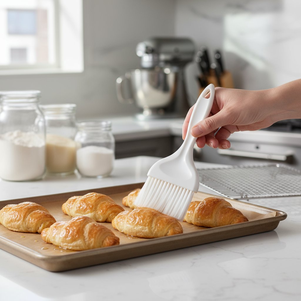 Winco Pastry Brush White Plastic Handle 3" Wide NB-30