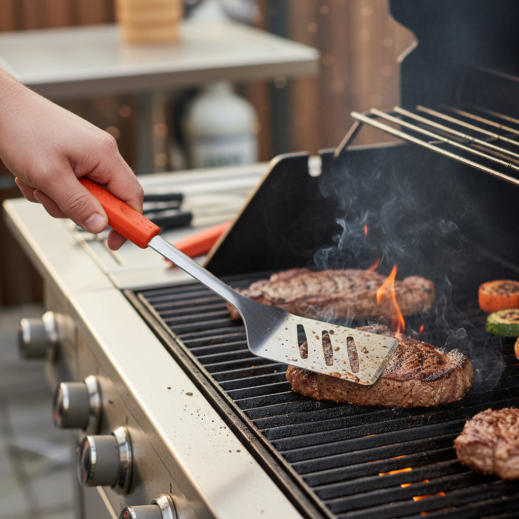 Chef Master Mr. Bar-B-Q® Stainless Steel Easy Grip Spatula 02800Y