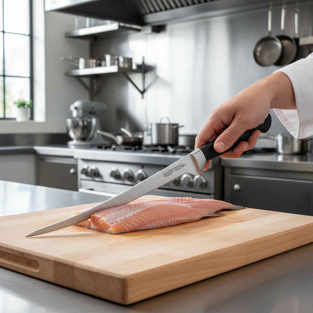 Winco Acero Fillet Knife 7" Blade Curved & Forged Stainless Steel KFP-74