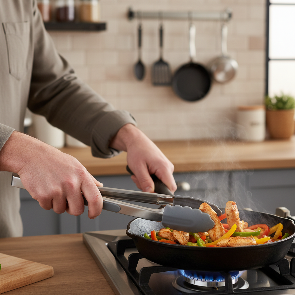 Winco Utility Tong w/ Locking Ring Silicone Tip 7" UT-7K