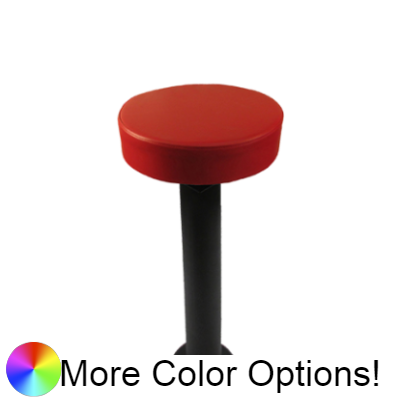 Oak Street Backless Button Top Swivel Bar Stool Steel Column Vinyl Seats With Flat Swivel