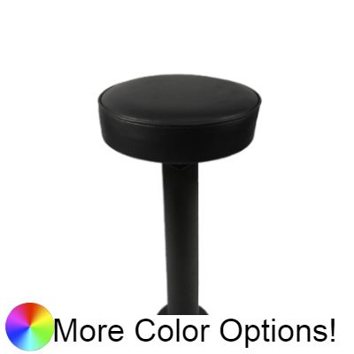 Oak Street Backless XL Button Top Swivel Bar Stool Steel Column Vinyl Seats With Flat Swivel