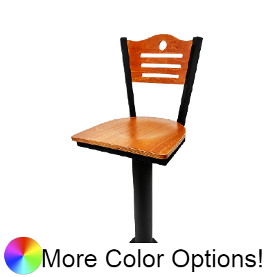 Oak Street Shoreline Birch Plywood Back Swivel Bar Stool Wood Back Steel Column With Slant Swivel