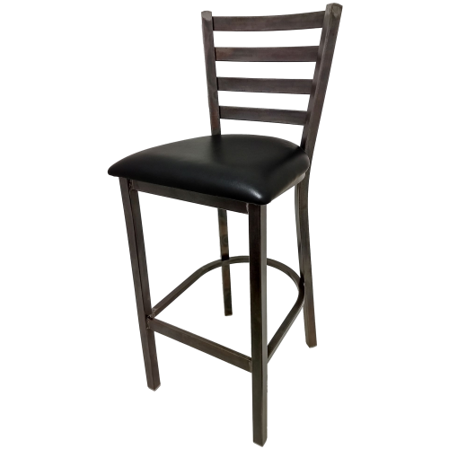 Oak Street Rustic Ladder Back Bar Stool 42.38"H x 15.88"W x 15.69"D Clear Coat Finish Steel Frame With Footrest