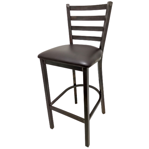 Oak Street Rustic Ladder Back Bar Stool 42.38"H x 15.88"W x 15.69"D Clear Coat Finish Steel Frame With Footrest