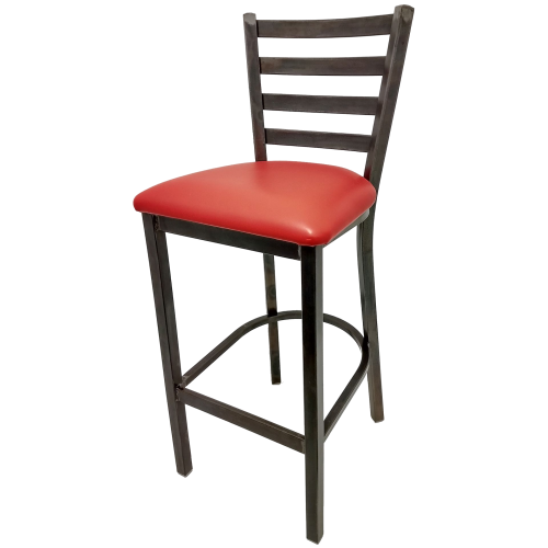 Oak Street Rustic Ladder Back Bar Stool 42.38"H x 15.88"W x 15.69"D Clear Coat Finish Steel Frame With Footrest