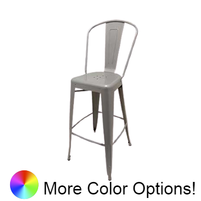 Oak Street Smokestack Bar Stool 46.75"H x 14"W x 14"D Metal Back & Seat Pressed Steel Tubular Construction With Footrest