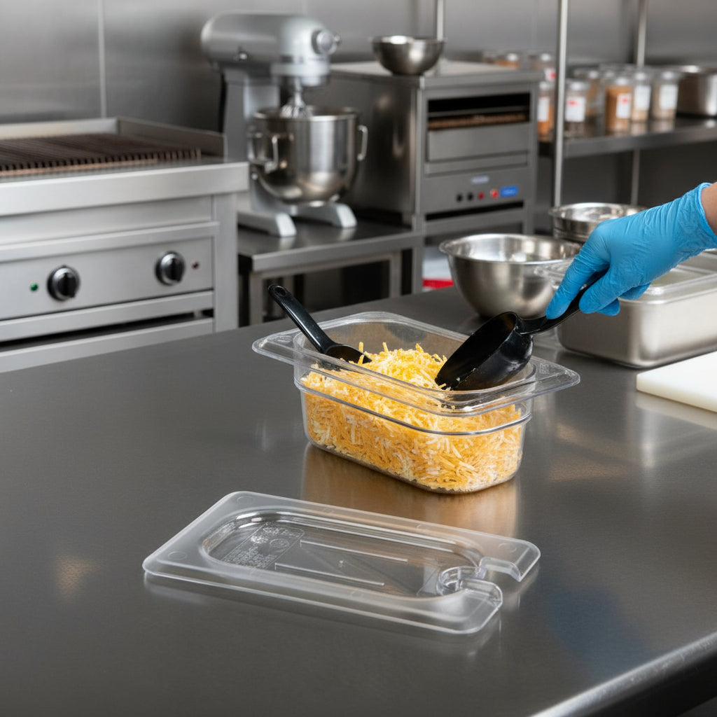 Cambro Camwear Poly Food Pan Cover Notched 1/9 Size 90CWCN135