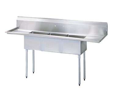 superior-equipment-supply - Turbo Air - Turbo Air 90" Wide Stainless Steel Three Compartment Sink