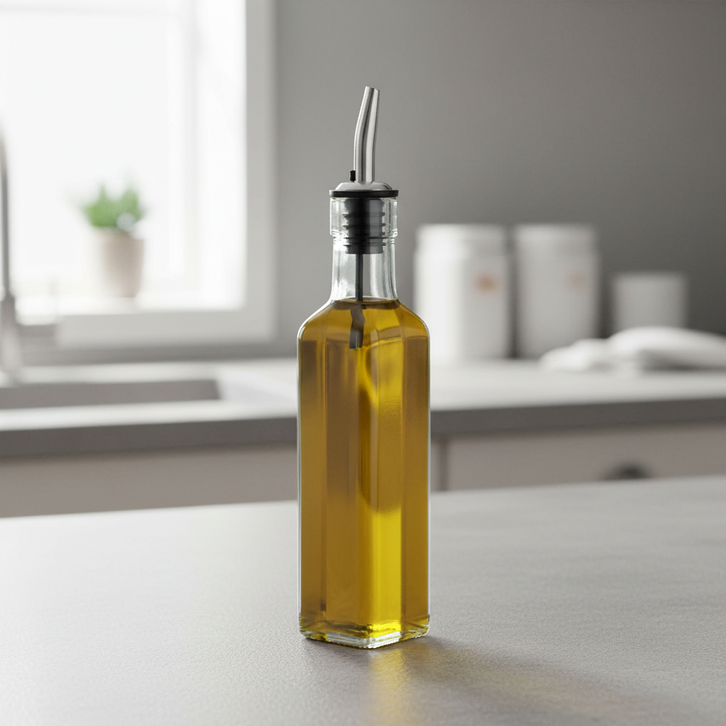 superior-equipment-supply - Tablecraft Products Co - Tablecraft Prima Green Tinted Glass Olive Oil Bottle 8-1/2 oz.