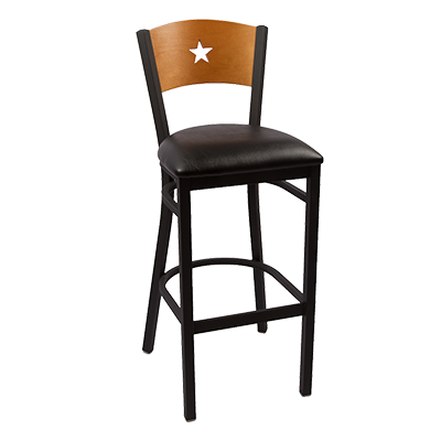 JMC Furniture Indoor Star Cutout Back Vinyl Seat Bar Stool