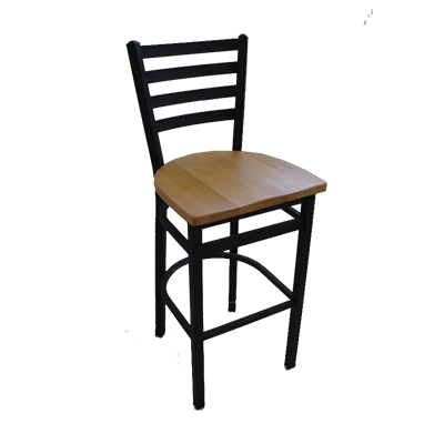 JMC Furniture Metal Frame Indoor Ladder Back Wood Seat Bar Stool